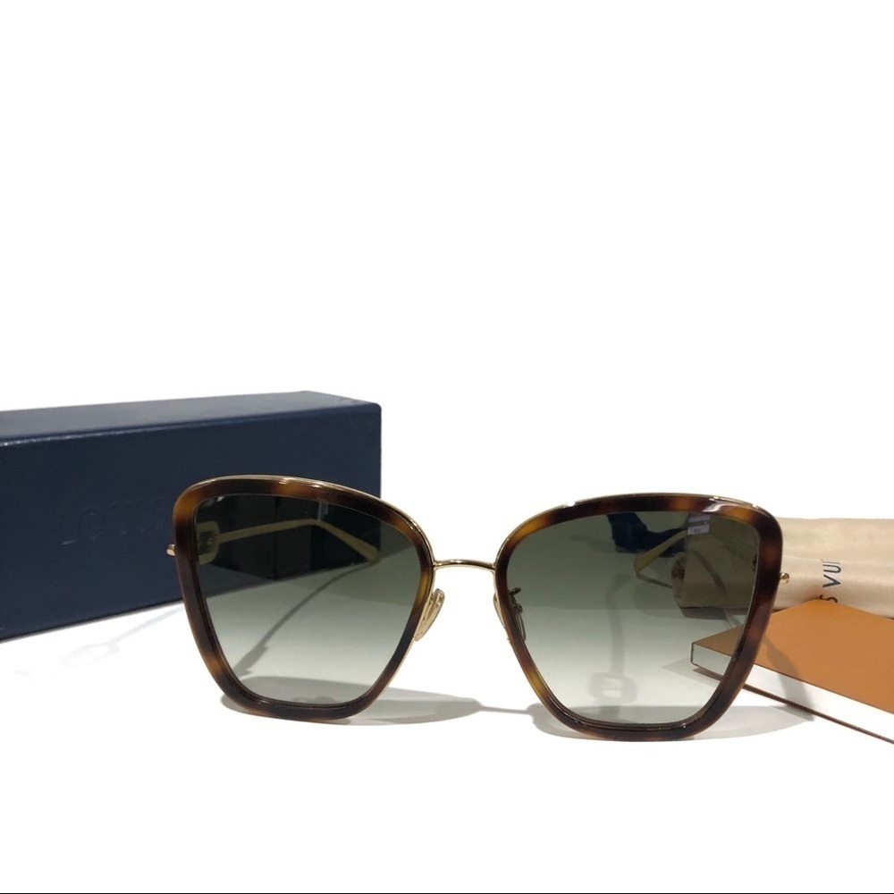 Authentic Louis Vuitton Link One Cat Eye Marron Z1770E Sunglasses - Rare & HTF